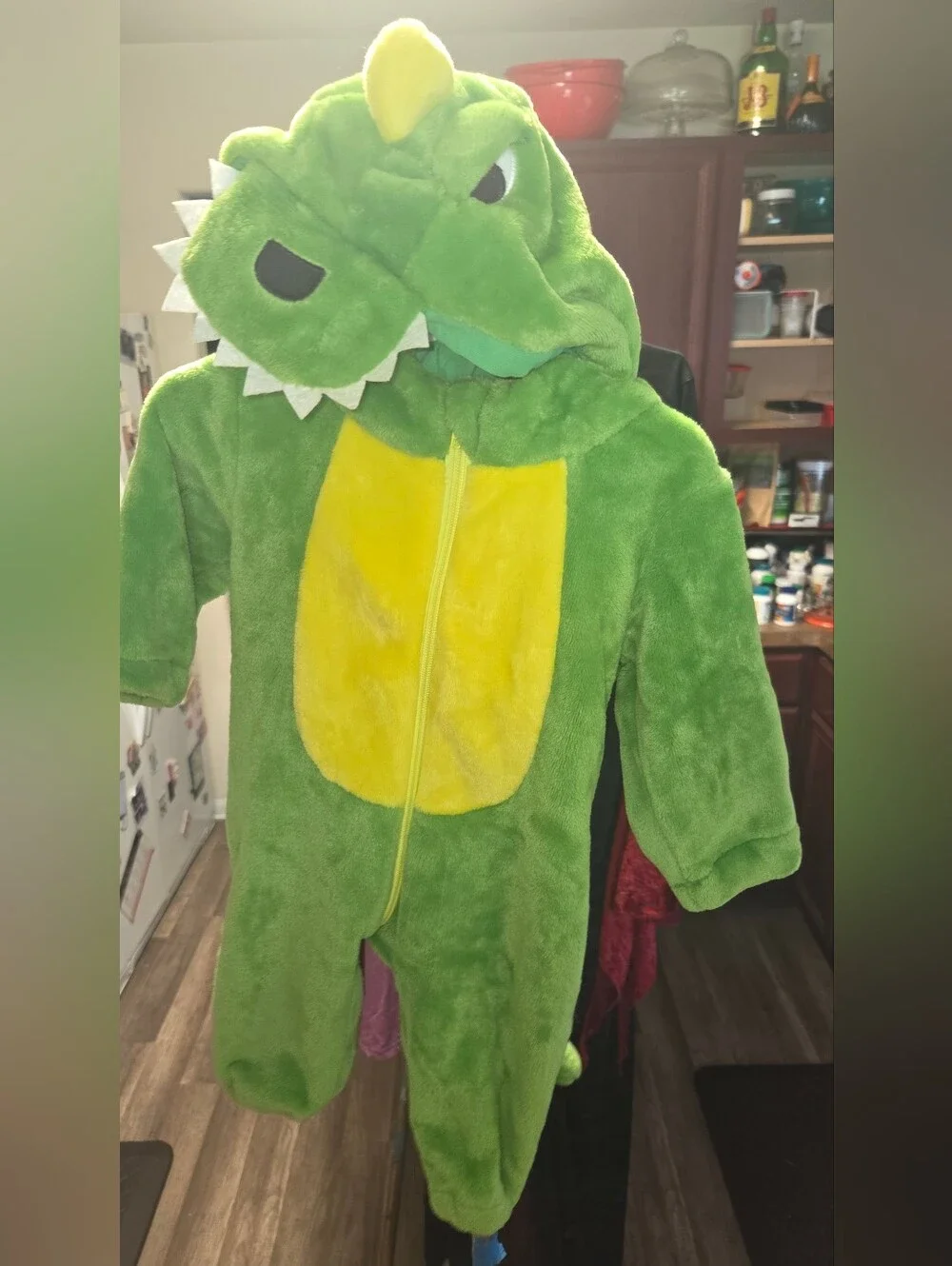 Green dinosaur costume 3/6m Dinosaur Plush Hooded Kids Costume - Brand Unknown